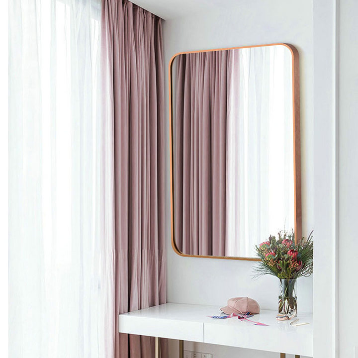 Gương Phòng Tắm Chữ Nhật Viền Màu Vàng 50x70cm