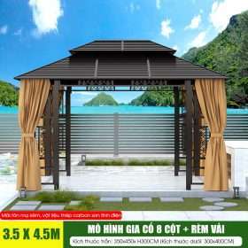 Gian đơn 3.5m x 4.5m + màn che