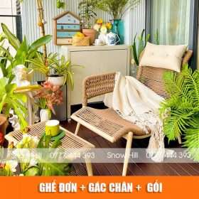 Ghế đơn + gác chân + gối