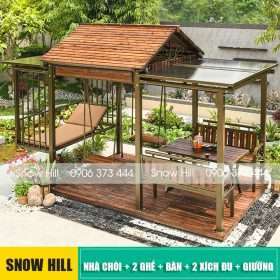 Nhà chòi + 2 Ghế + Bàn + 2 Xích Đu + Giường