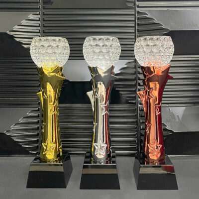 Cúp Pha Lê Vinh Danh Vàng Bạc Đồng SPW02